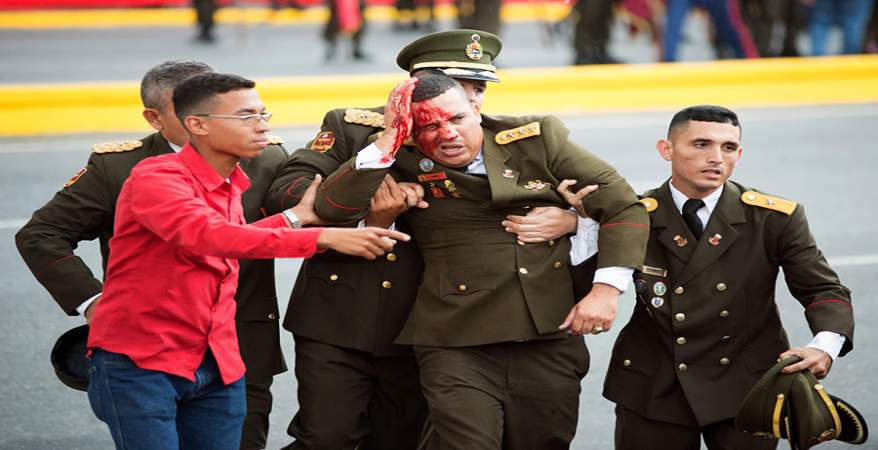 بالفيديو ..لحظة انفجار طائرة حاولت اغتيال رئيس فنزويلا