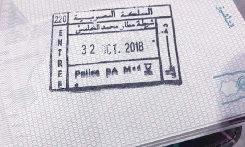 الامن….يوضح حقيقة طابع ” 32 اكتوبر” على جواز سفر مغربي بمطار محمد الخامس