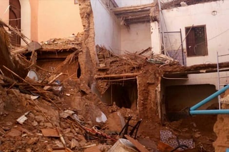 مراكش. انهيار منزل مهجور في المدينة القديمة