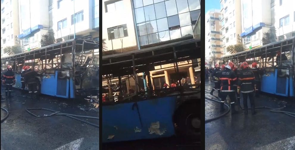 الدار البيضاء. النيران تلتهم حافلة للنقل الحضري