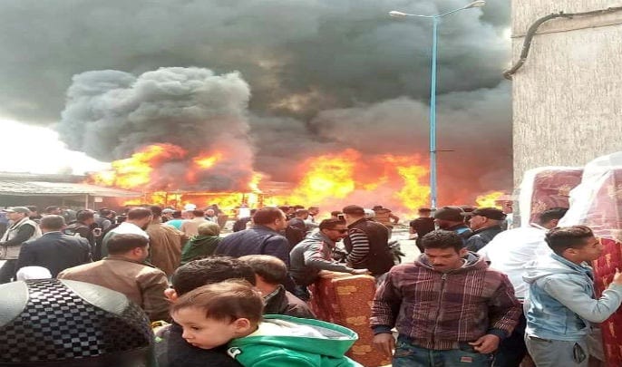 الدار البيضاء. حريق مهول في سوق “سوق وْلد مينة” الشعبي