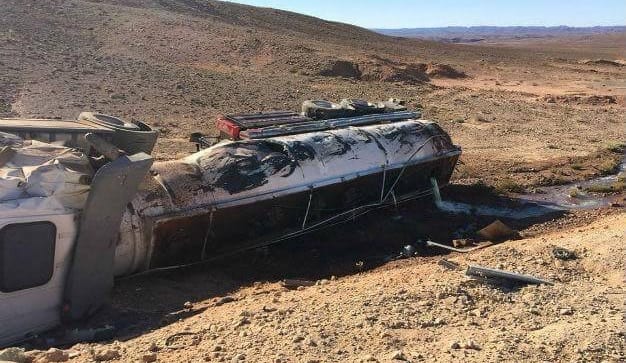 وارززات. انقلاب شاحنة لنقل البنزين