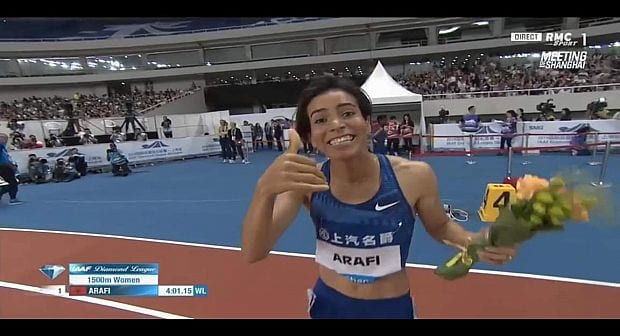 العداءة رباب عرافي تفوز بسباق 1500 م ضمن ملتقى شنغهاي