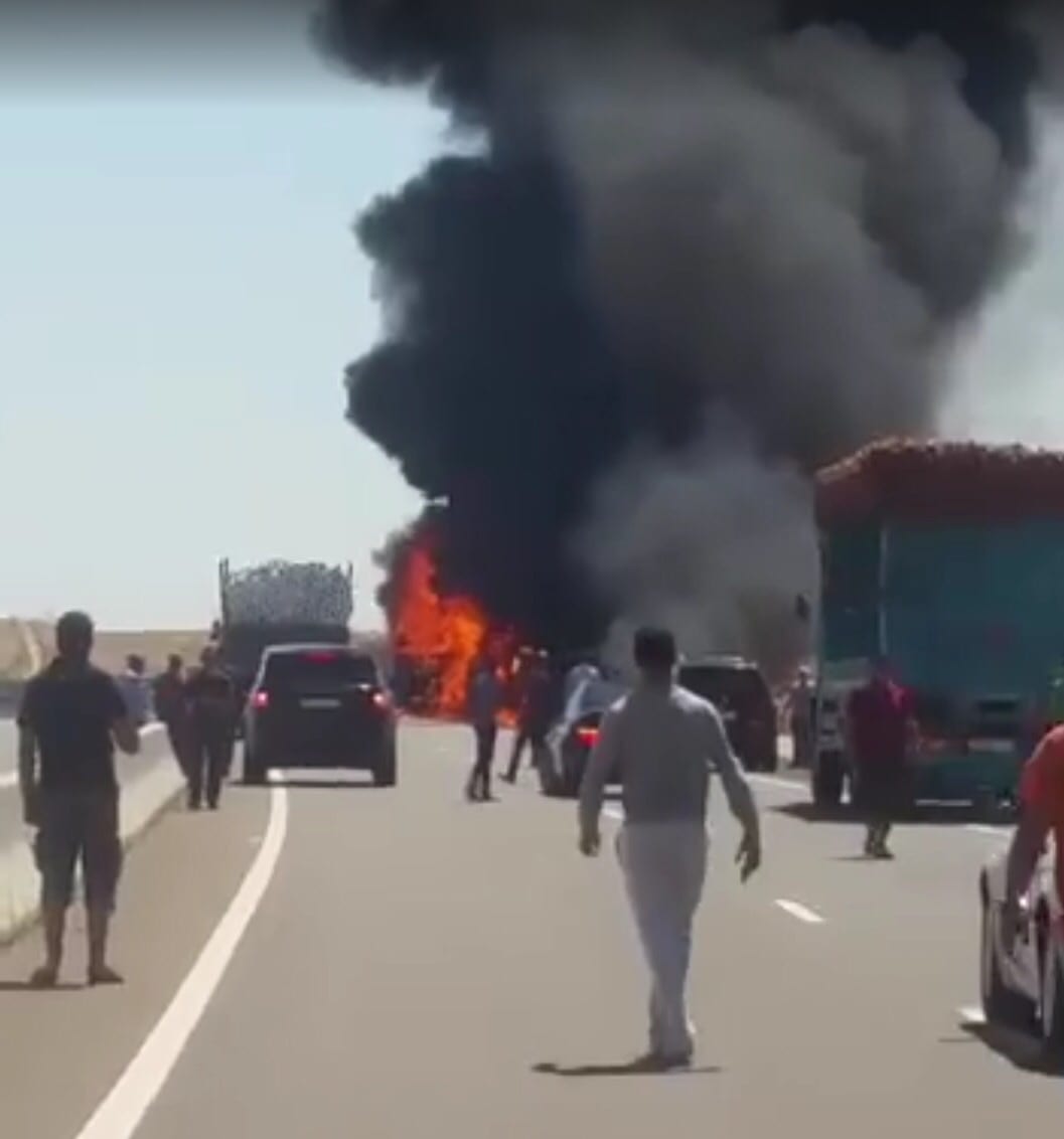 النيران تلتهم شاحنة في الطريق السيار بين أكادير ومراكش
