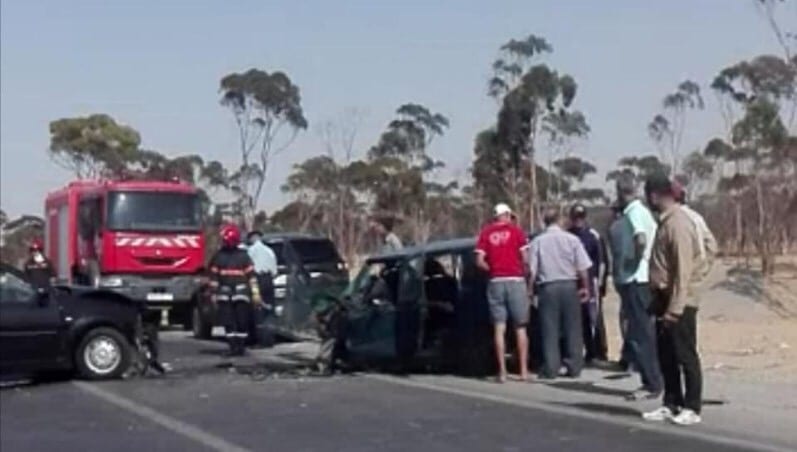 مصرع شخص وإصابة أربعة في حادثة سير مروعة ضواحي كرسيف