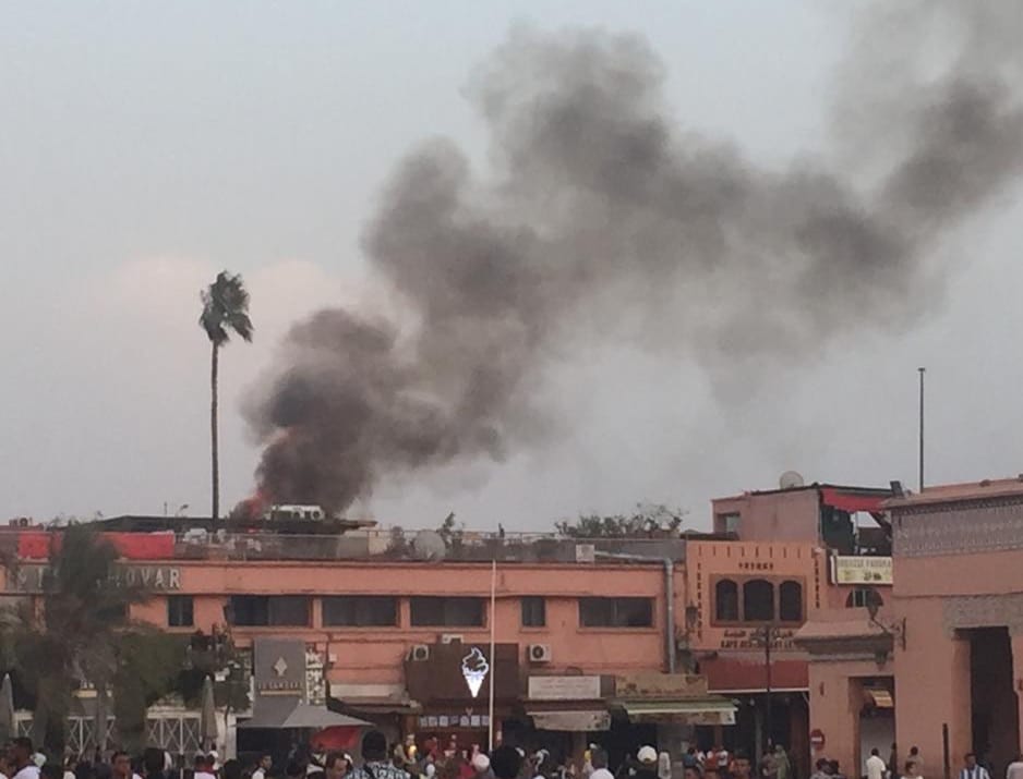 مراكش. حريق في محيط جامع الفنا يستنفر السلطات (صور)