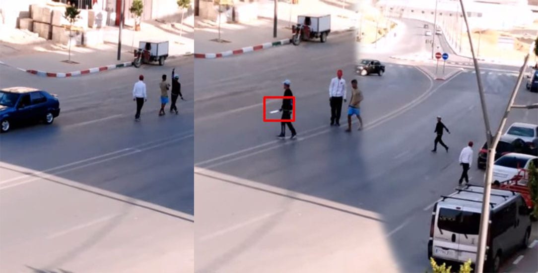 تاوريرت. الأمن يتفاعل مع فيديو لشخص يعترض سبيل السيارات بالسلاح الابيض