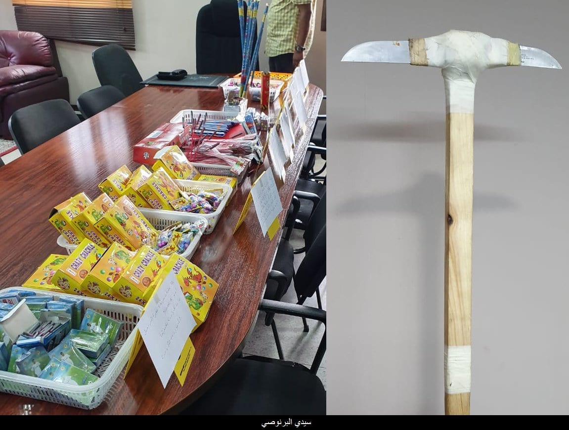 بالصور. شرطة البيضاء تعتقل 7 أشخاص  وتصادر الآلاف من “صواريخ” و “قنابل”  عاشوراء”