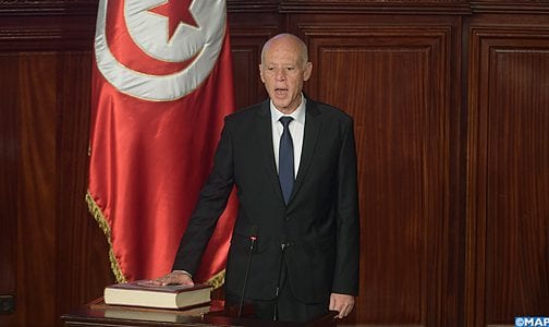 تنصيب الرئيس التونسي قيس سعيد بحضور وفد مغربي مثل الملك محمد السادس