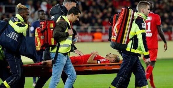 المغربي شفيق يصاب بارتجاج في المخ في مباراة باريس سان جيرمان