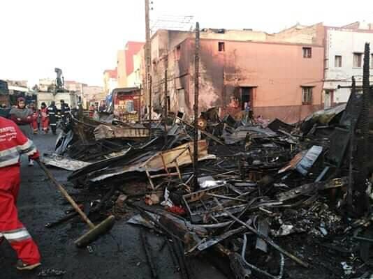 هكذا أصبح سوق “لالة زهرة” بالجديدة بعد حريق خلف خسارات بالملايين (+صور)