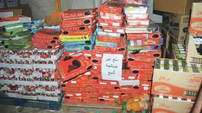 وجدة. حجز أطنان من المواد الغذائية مخزنة في ظروف تنعدم فيها شروط السلامة