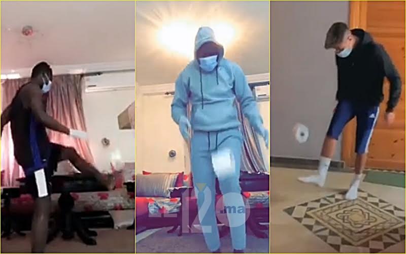 لاعبون مغاربة يلجؤون إلى “الجونگلاج” بورق الحمامات للتشجيع على البقاء في المنازل