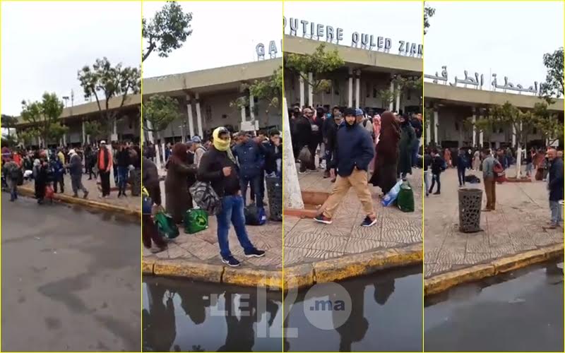 نايضة فالمحطة”.. مئات المسافرين عالقون في محطة ولاد زيان بكازا والسلطات تتجه لتوفير الحافلات