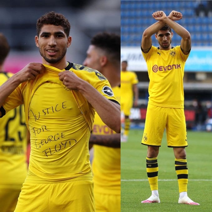 المغربي أشرف حكيمي يوجه رسالة تضامن مع الأمريكي المقتول فلويد