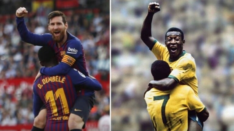 ميسي ينقذ برشلونة من الهاوية بهدف عادل به الرقم القياسي للأسطورة بيليه