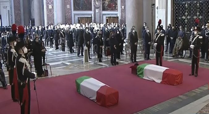 تشييع جثمان السفير الإيطالي الذي قتل بالكونغو الديمقراطية