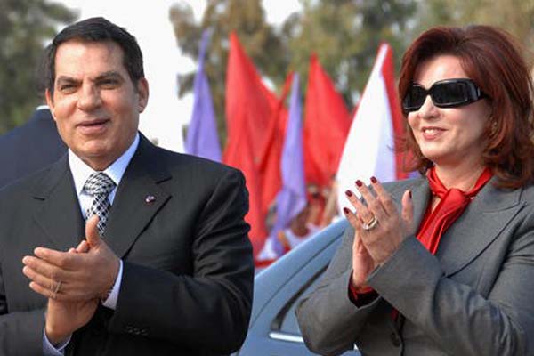 6 سنوات سجنا في حق زوجة الرئيس التونسي “الهارب” زين العابدين بن علي