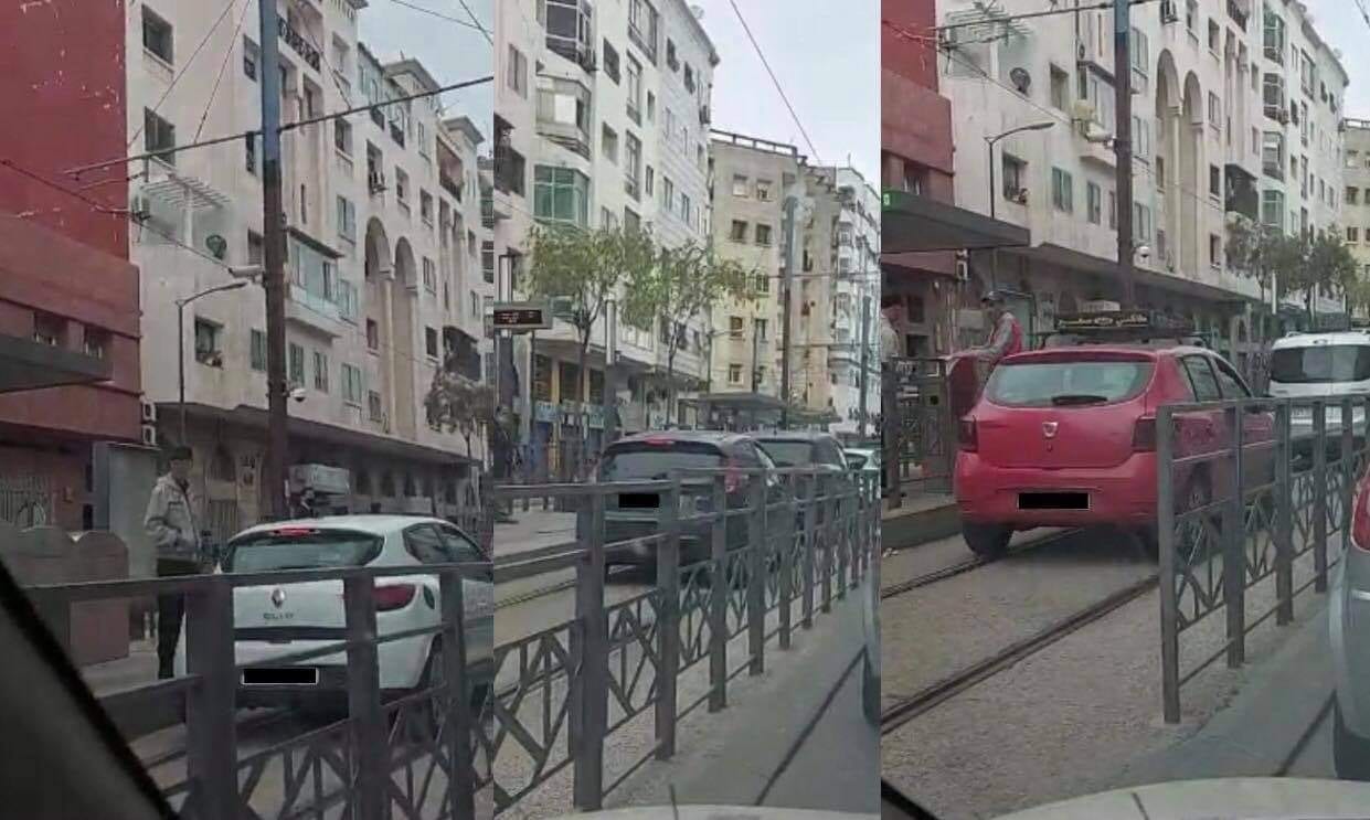 تحديد هويات 3 سيارات تسير فوق سكة ترامواي الدار البيضاء وتوقيف 28 سائقا مخالفين