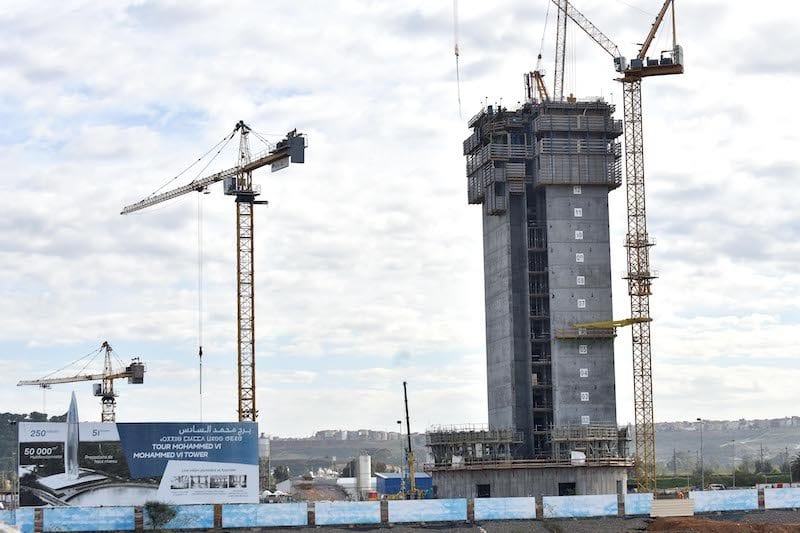 برج محمد السادس.. نسبة إنجاز الأشغال المتعلقة بالخرسانة المسلحة للبرج تصل إلى 75%