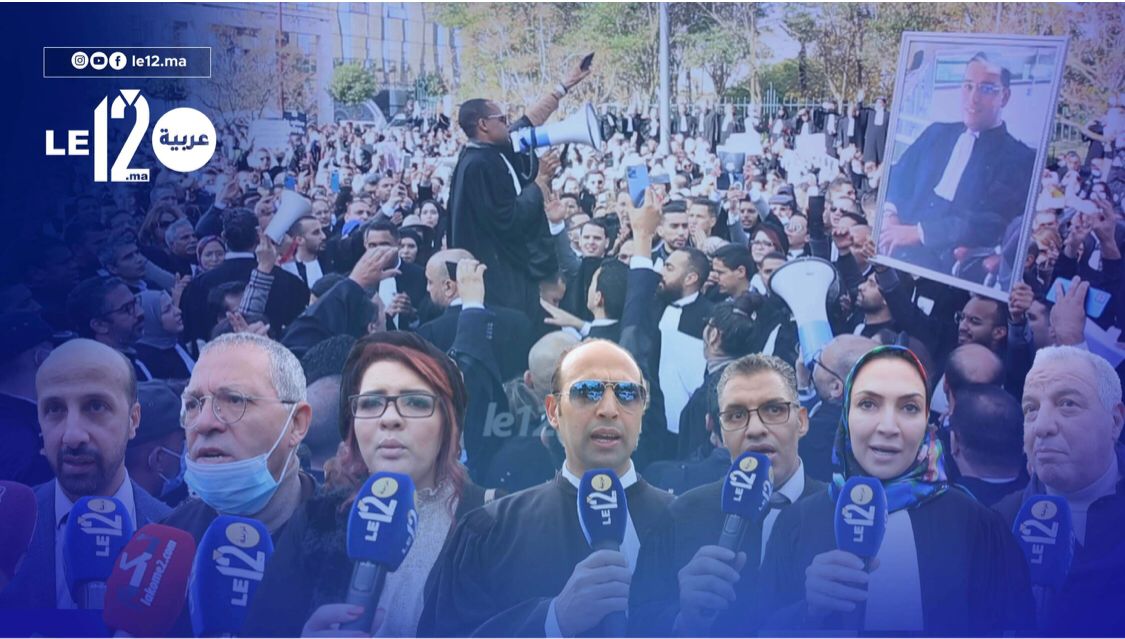 شاهد المحامون في أكبر وقفة غضب أمام محكمة النقض.. وهبي في مرمى النقد ونعي دامع للشهداء 