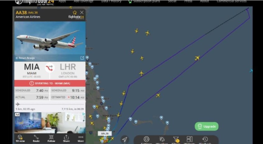 طائرة أمريكية تقطع رحلتها بسبب رفض راكب وضع الكمامة