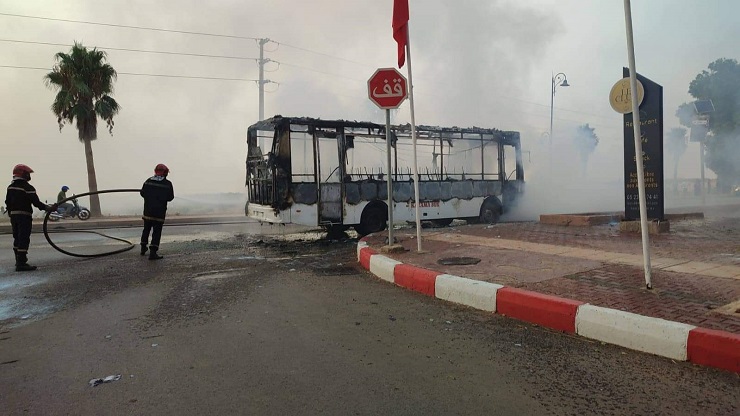 احتراق حافلة ببني ملال يثير هلع الراكبين 