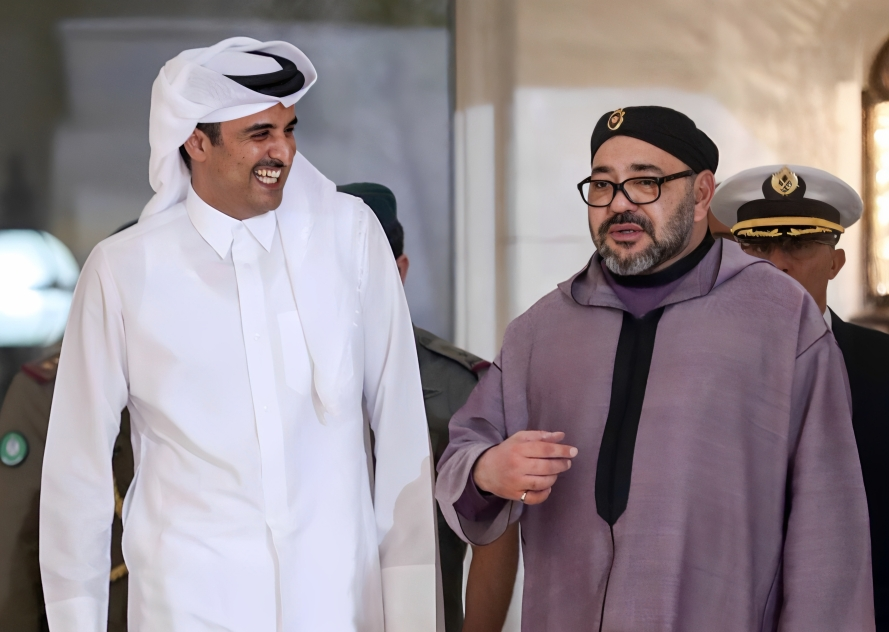 برقية تهنئة من الملك محمد السادس إلى أمير قطر بمناسبة ذكرى توليه مقاليد الحكم