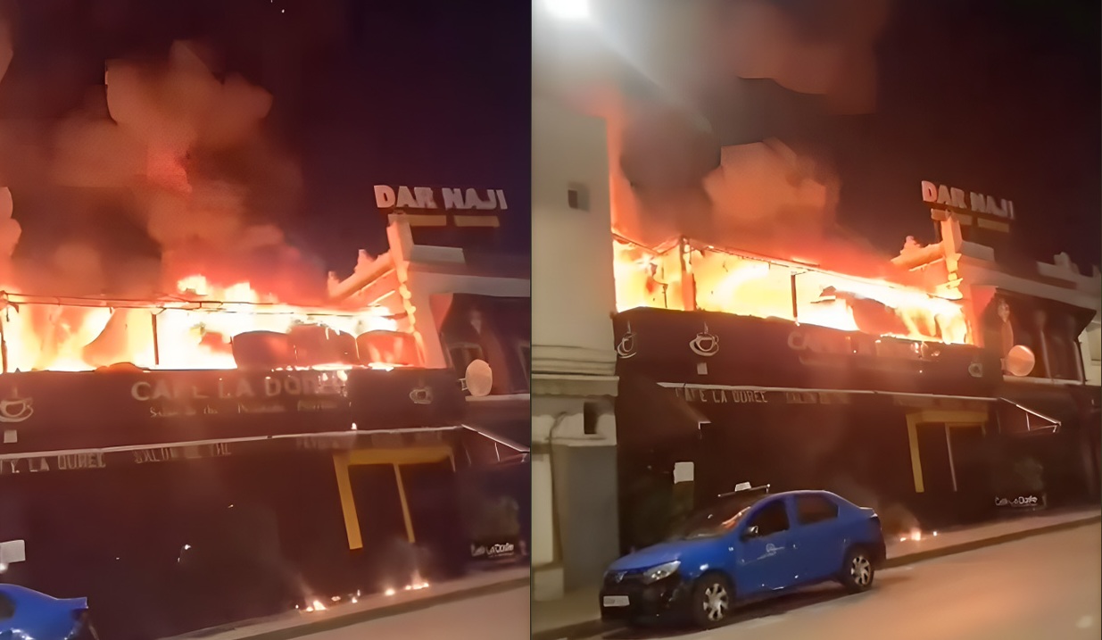 حريق مروع يلتهم مطعمًا في باب الأحد بالرباط دون إصابات