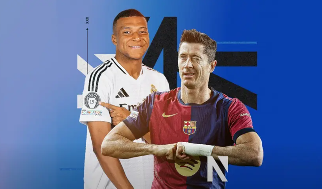 الليغا.. صراع العملاقين برشلونة والريال يخفي مواجهة ليفاندوفسكي ومبابي