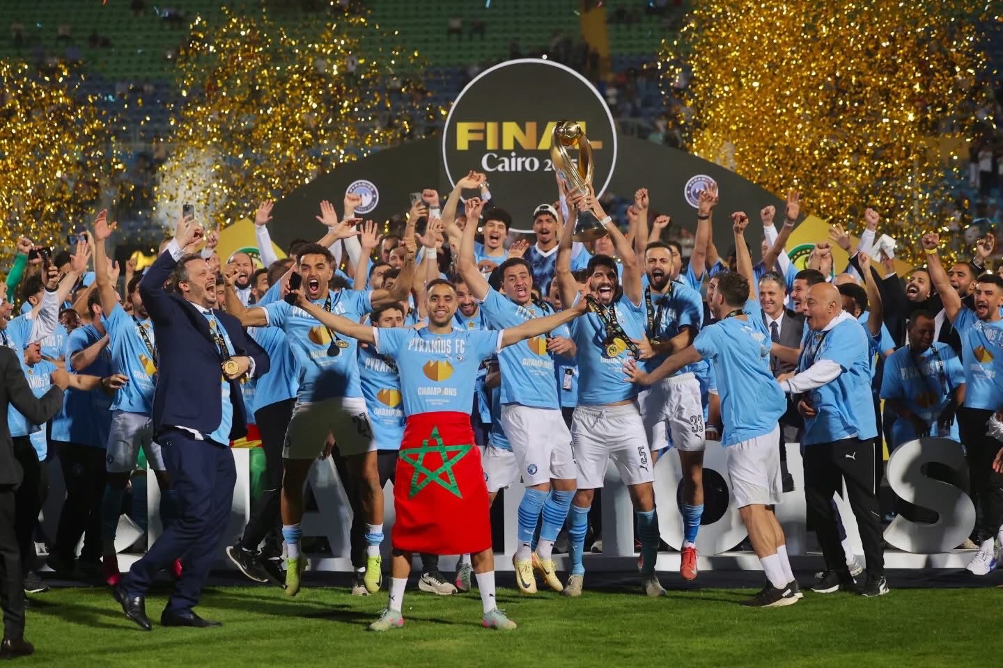 الكرتي والشيبي يقودان بيراميدز إلى التتويج بدوري أبطال إفريقيا لأول مرة في تاريخه