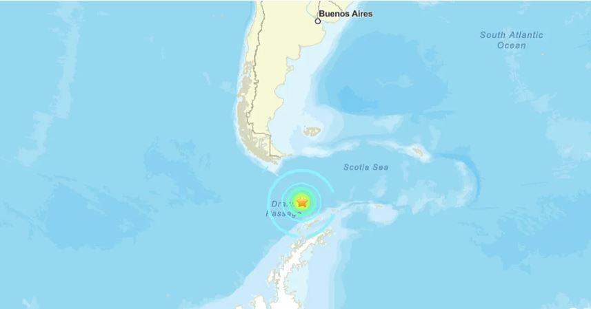 زلزال بقوة 7,5 درجات يضرب ممر دريك قبالة سواحل الشيلي