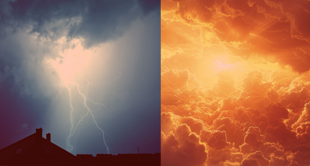 نشرة برتقالية : حرارة مفرطة وزخات رعدية وبَرَد ورياح قوية تضرب مناطق واسعة من المملكة