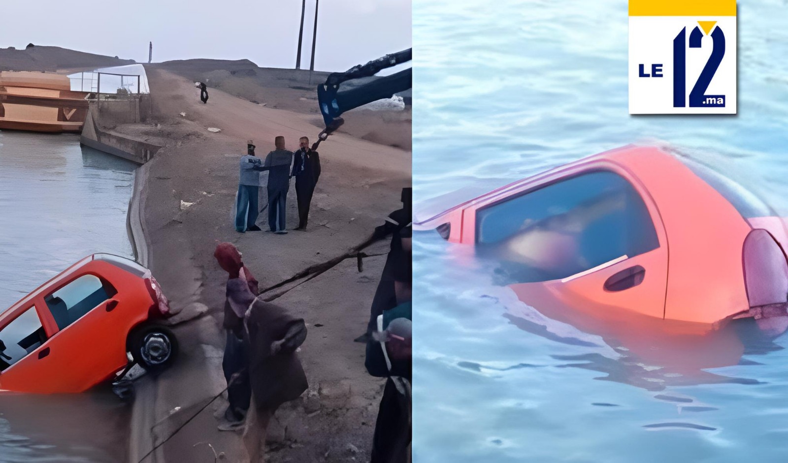 سوق الأربعاء الغرب.. أستاذة تنجو بأعجوبة من الغرق بعد سقوط سيارتها في قناة مائية