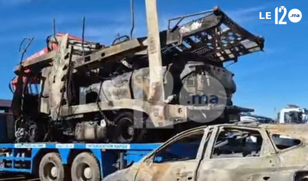 حـ.ريق مرعب يلتهم شاحنة وسيارات فاخرة على طريق تامسنا