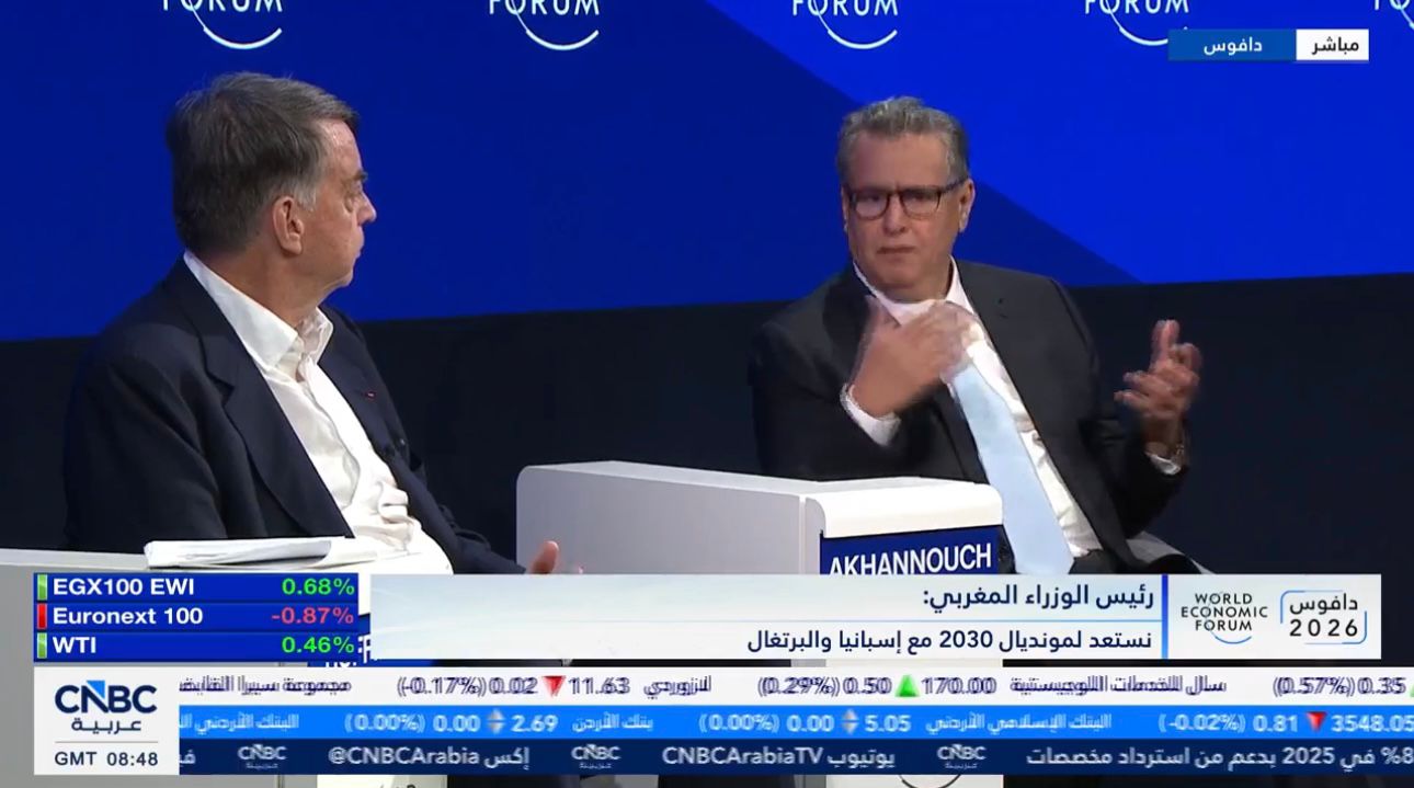 دافوس. أخنوش: المغرب يستعد لتنظيم كأس العالم 2030 رفقة إسبانيا والبرتغال