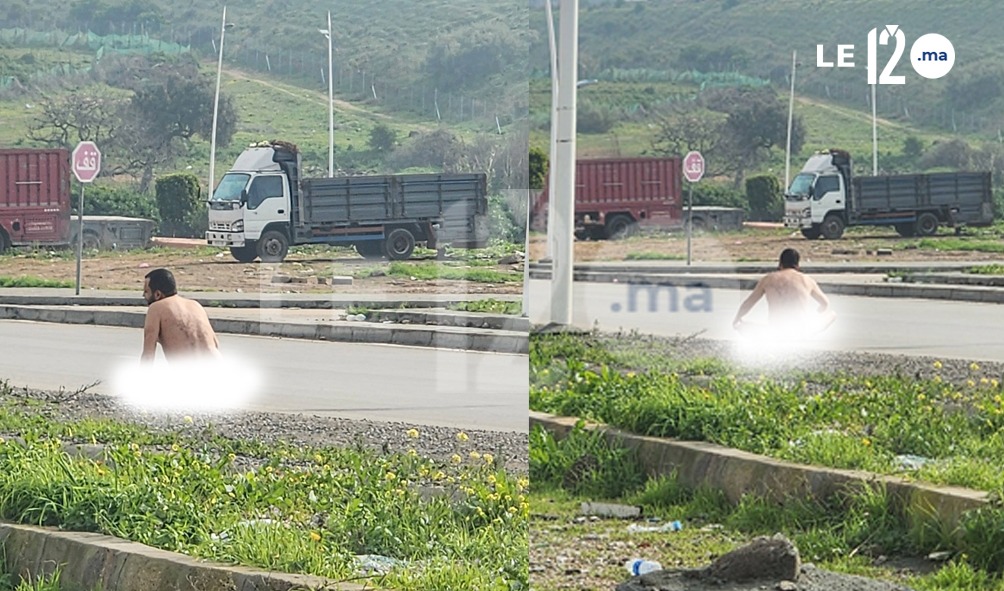 ظهور غريب لشخص عار يربك المارة بالجديدة