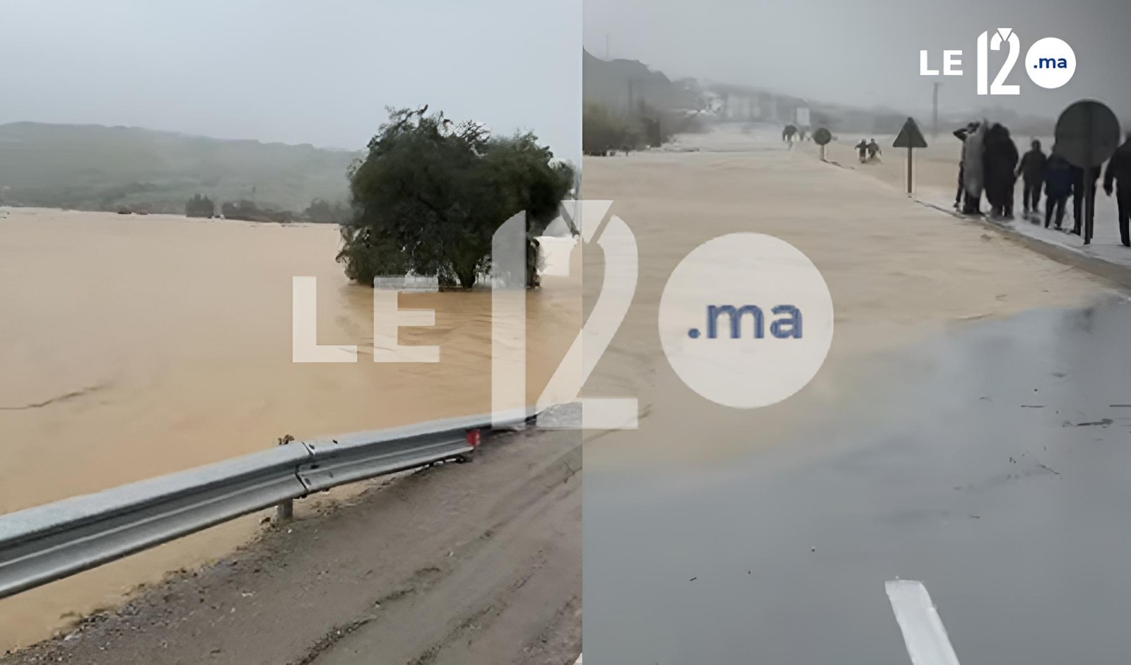 السيول تقطع الطريق بين تطوان وطنجة وتعرقل حركة السير