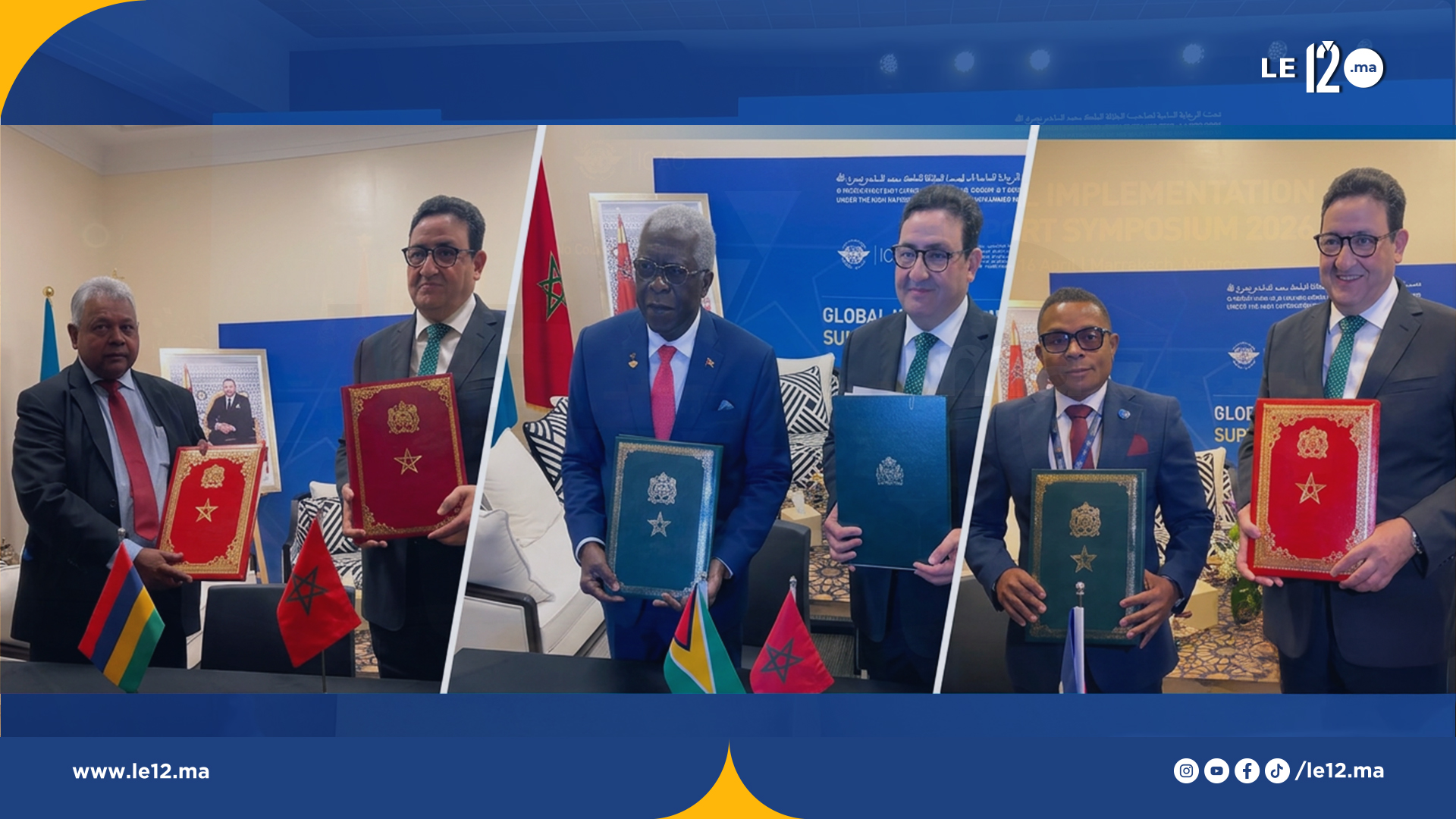 توقيع ثلاث اتفاقيات في مجال النقل الجوي بين المغرب وغيانا وهايتي وموريشيوس (فيديو)