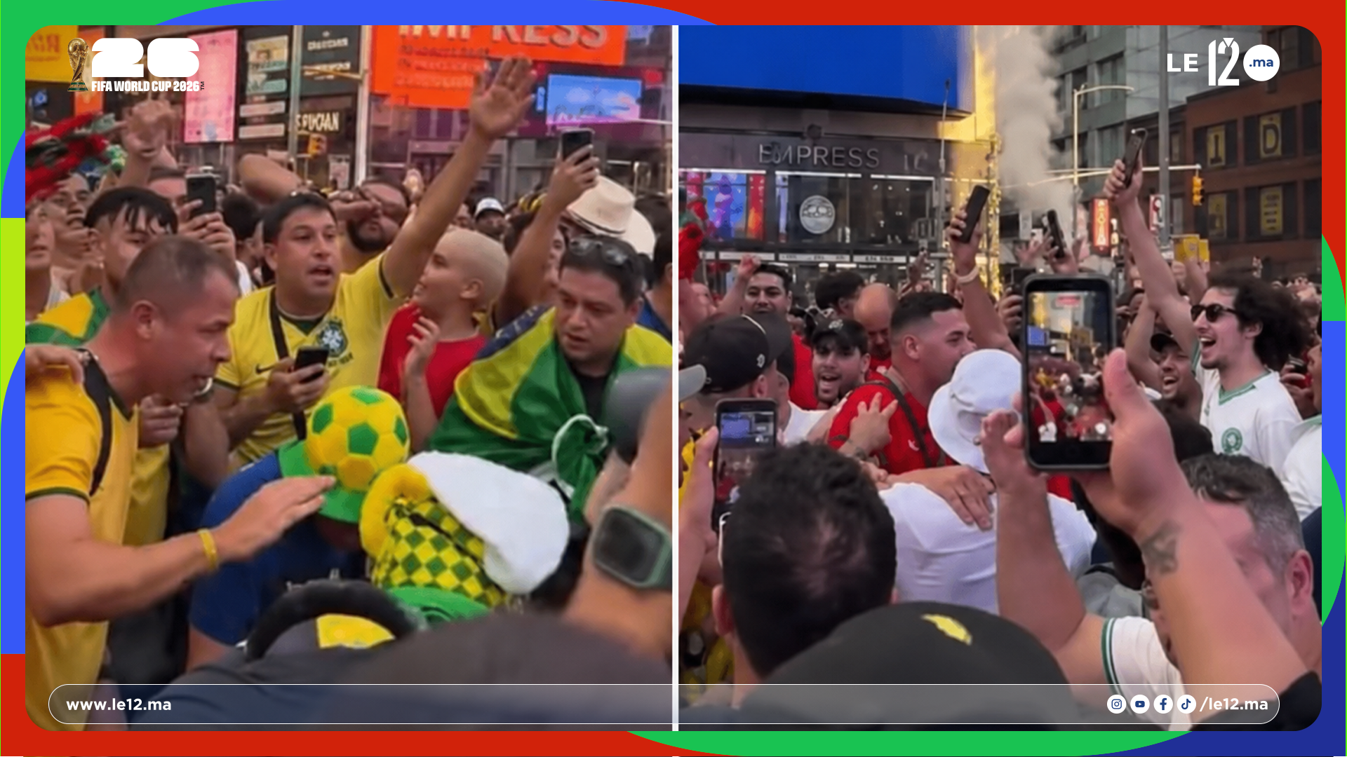 جماهير المغرب والبرازيل تشعل “تايمز سكوير” (فيديو)