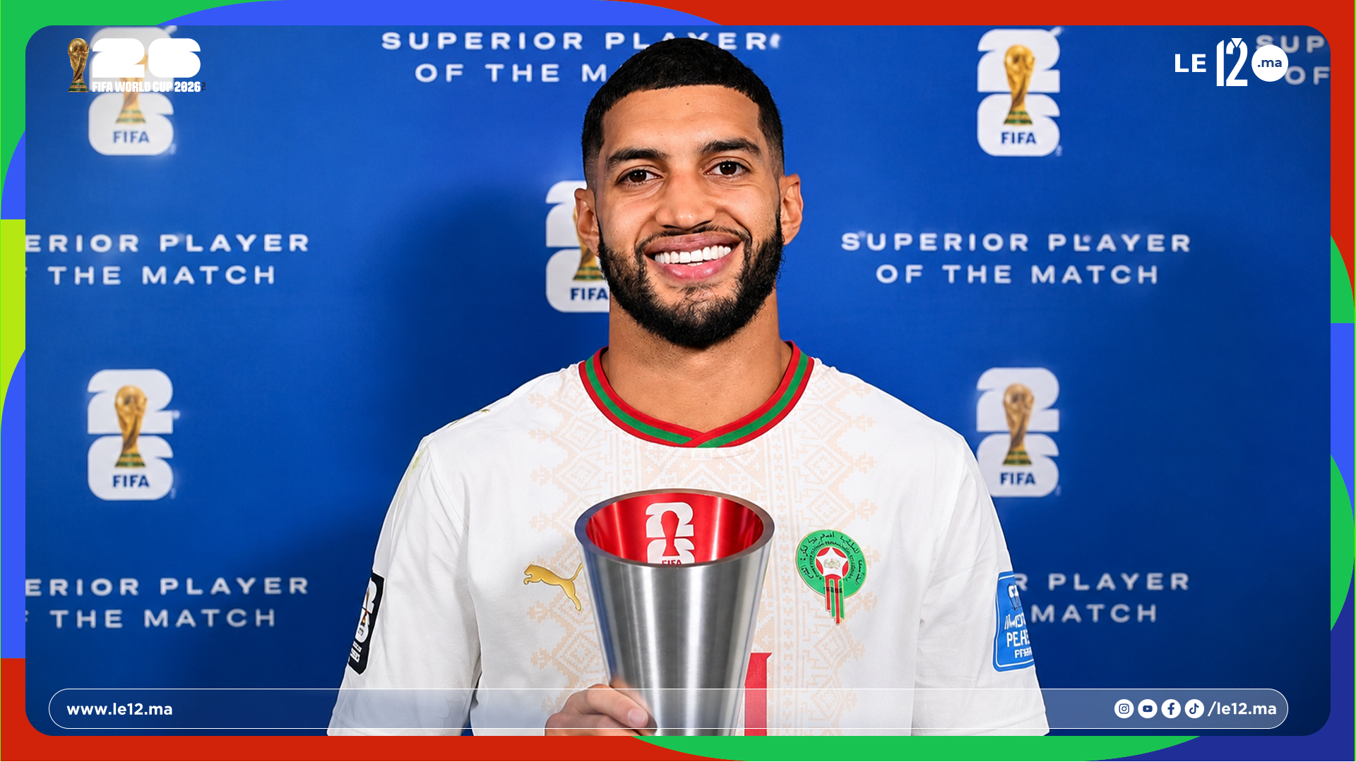 بهدف حاسم وأداء استثنائي.. الصيباري يتوج بجائزة رجل مباراة المغرب واسكتلندا