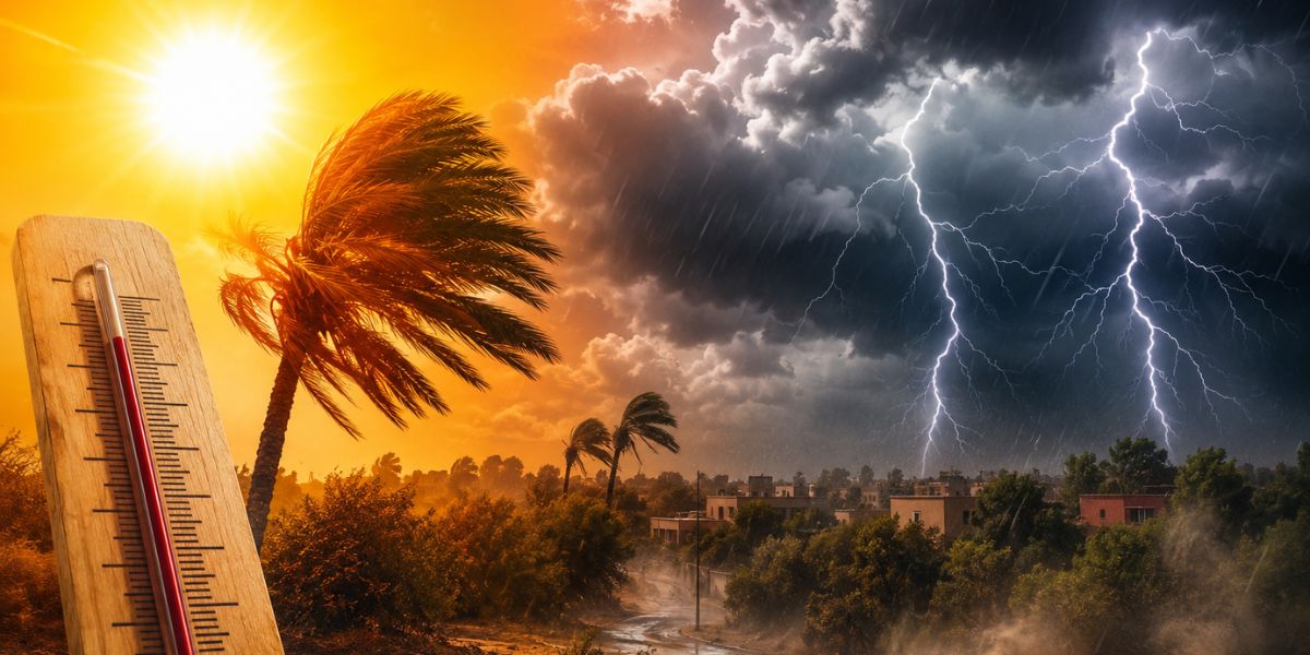 ​الأرصاد الجوية تحذر من تقلبات مناخية بالمملكة.. زخات رعدية قوية وموجة حر تلامس 48 درجة