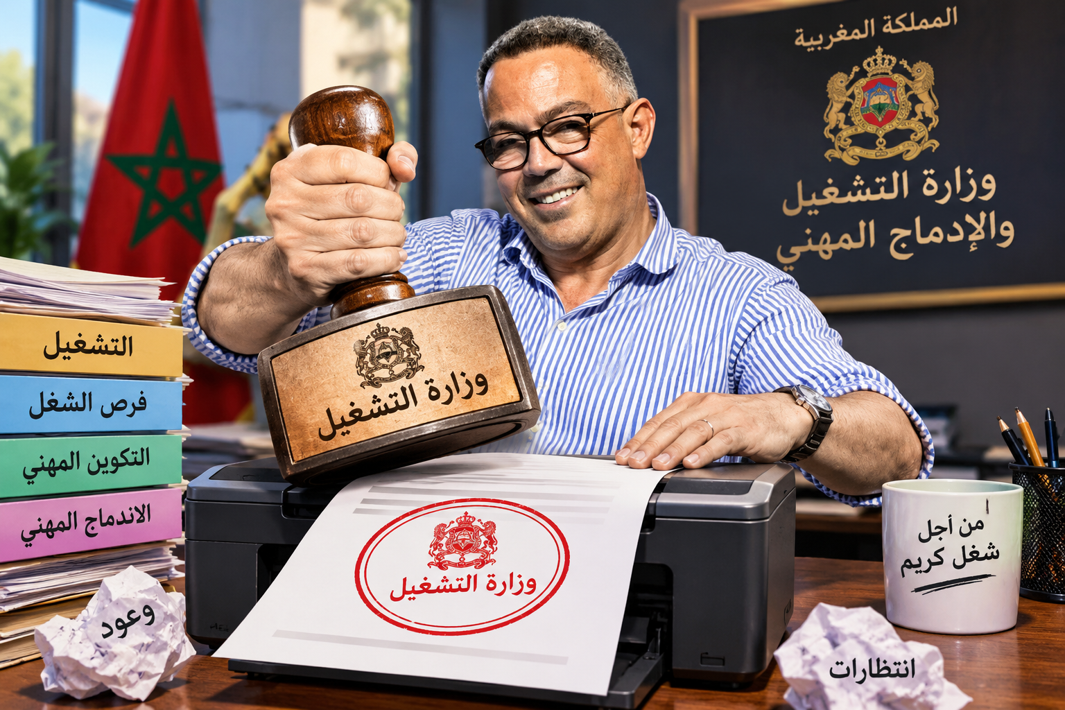 استعراض لقجع بالداخلة: حين تُحل أزمة الأجور بـ”كاشي” الخميس!